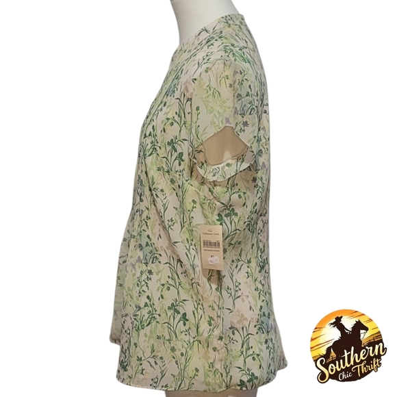 ✨️NWT✨️ Coldwater Creek - XS Green, Off White, Blue Blouse - Picture 2 of 6